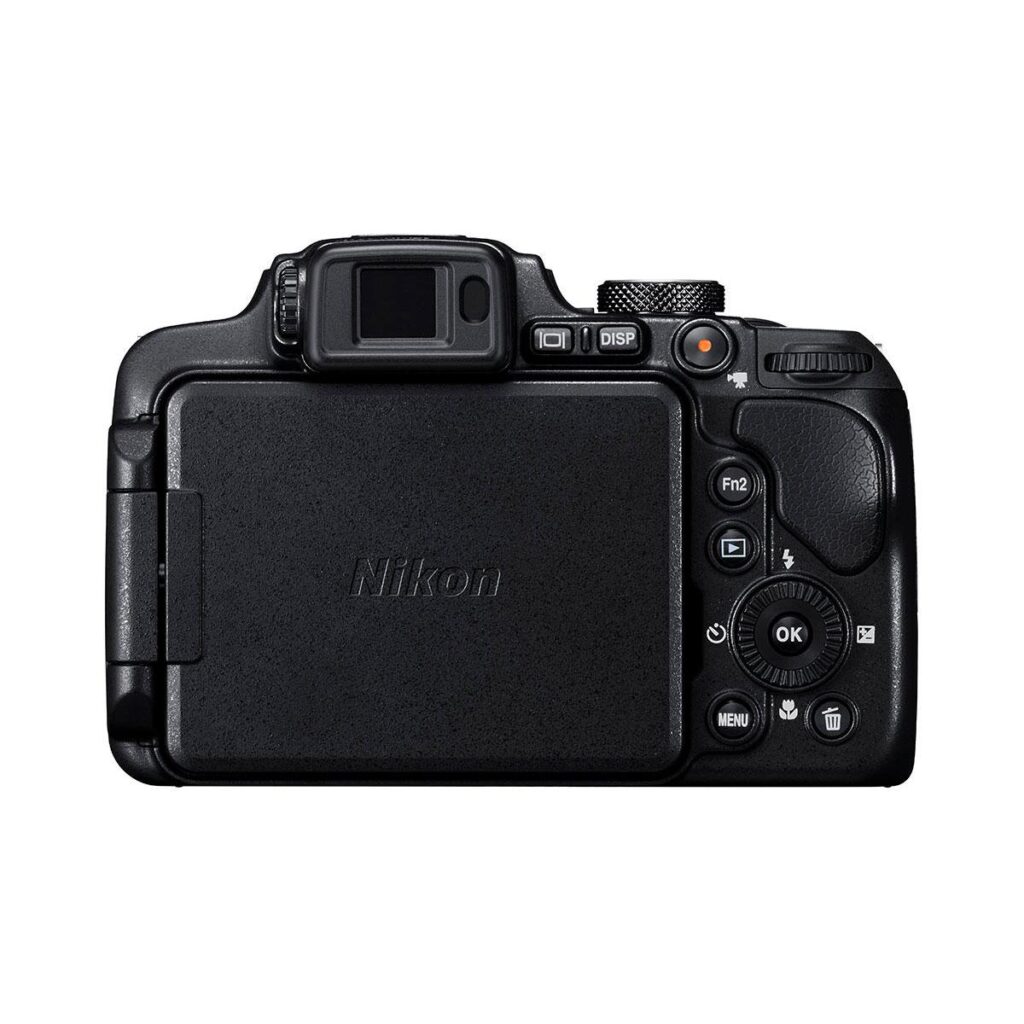 _0000_b700_bk_front_lo NIKON COOLPIX B700 - MUSTA -kameran takakuvassa näkyvät suljettu nestekidenäyttö, ohjauspainikkeet, säätöpyörä ja etsin.