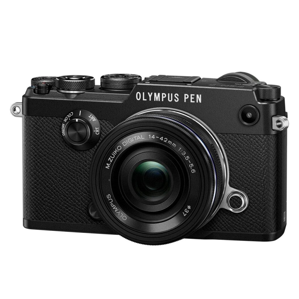 Olympus Pen-F runko musta + 14-42mm EZ musta Olympus Pen-F runko musta + 14-42mm EZ musta