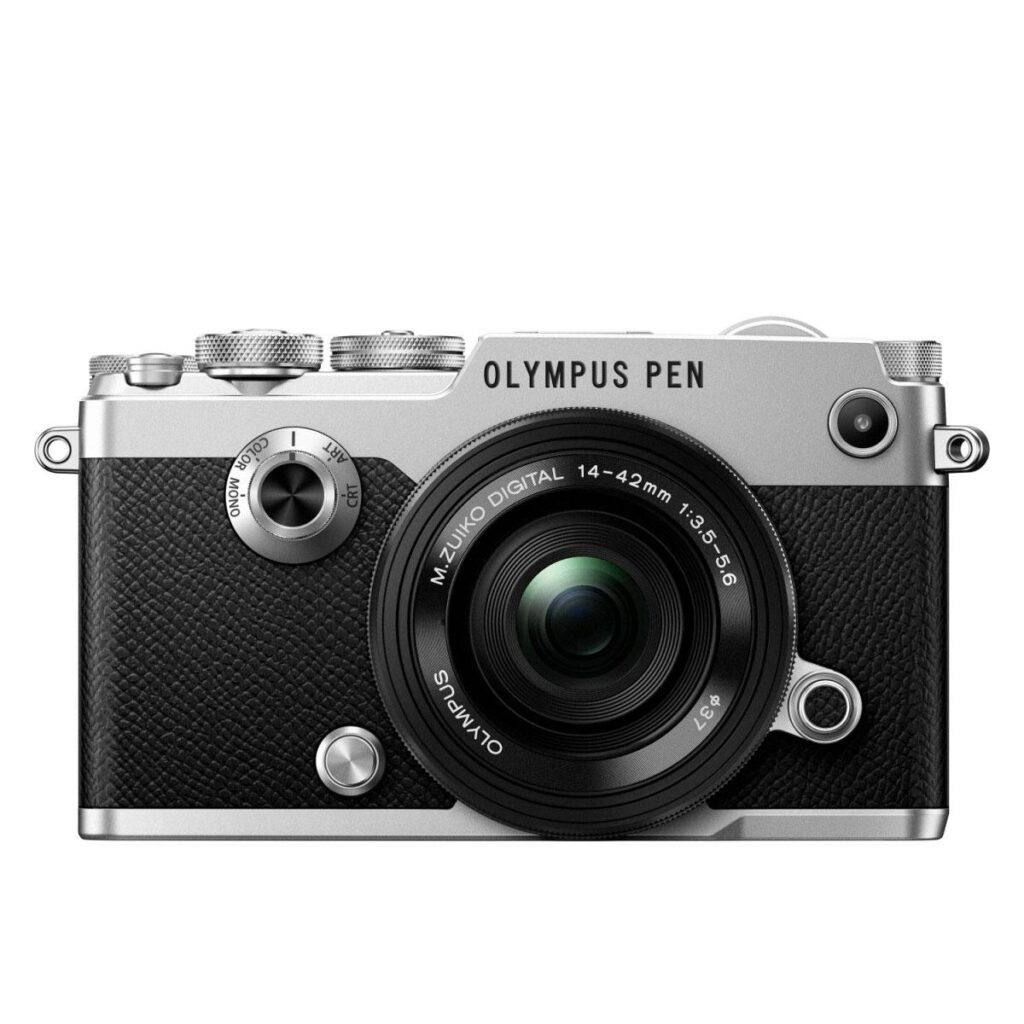Olympus Pen-F runko hopea + 14-42mm EZ musta Olympus Pen-F runko hopea + 14-42mm EZ musta