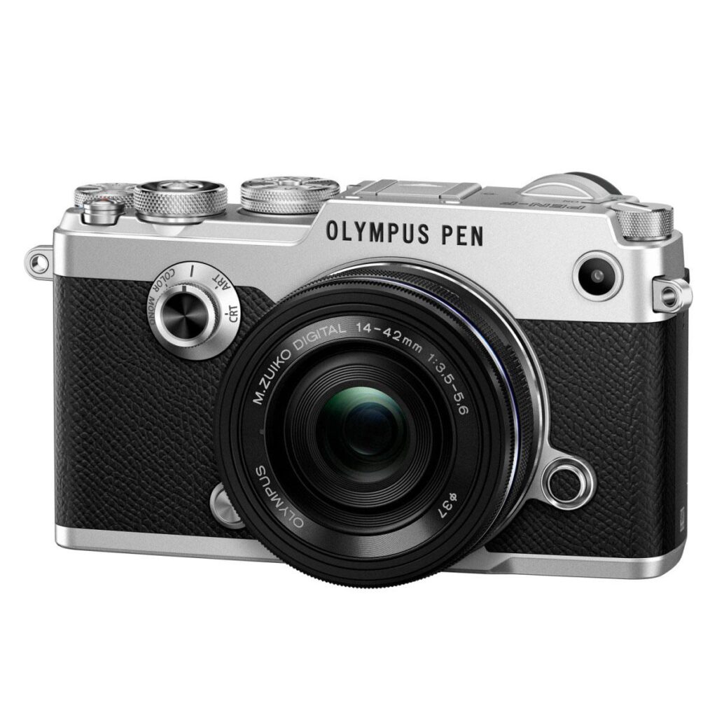 Olympus Pen-F runko hopea + 14-42mm EZ musta Olympus Pen-F runko hopea + 14-42mm EZ musta