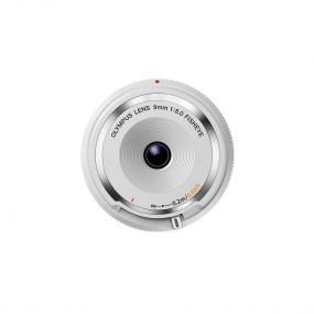 Olympus Body cap lens 9mm f/8 fisheye valkoinen