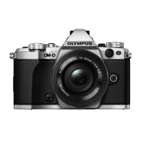Olympus OM-D E-M5 MK II hopea + M.Zuiko 14-42mm EZ – musta