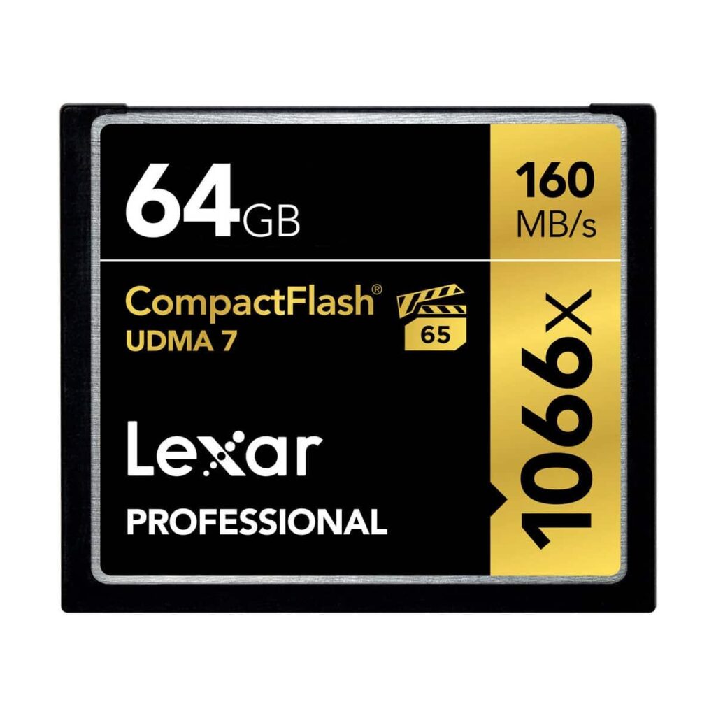 Lexar 64GB 160MB/s CF Professional 1066X -muistikortti – Käytetty Lexar 64GB 160MB/s CF Professional 1066X -muistikortti – Käytetty