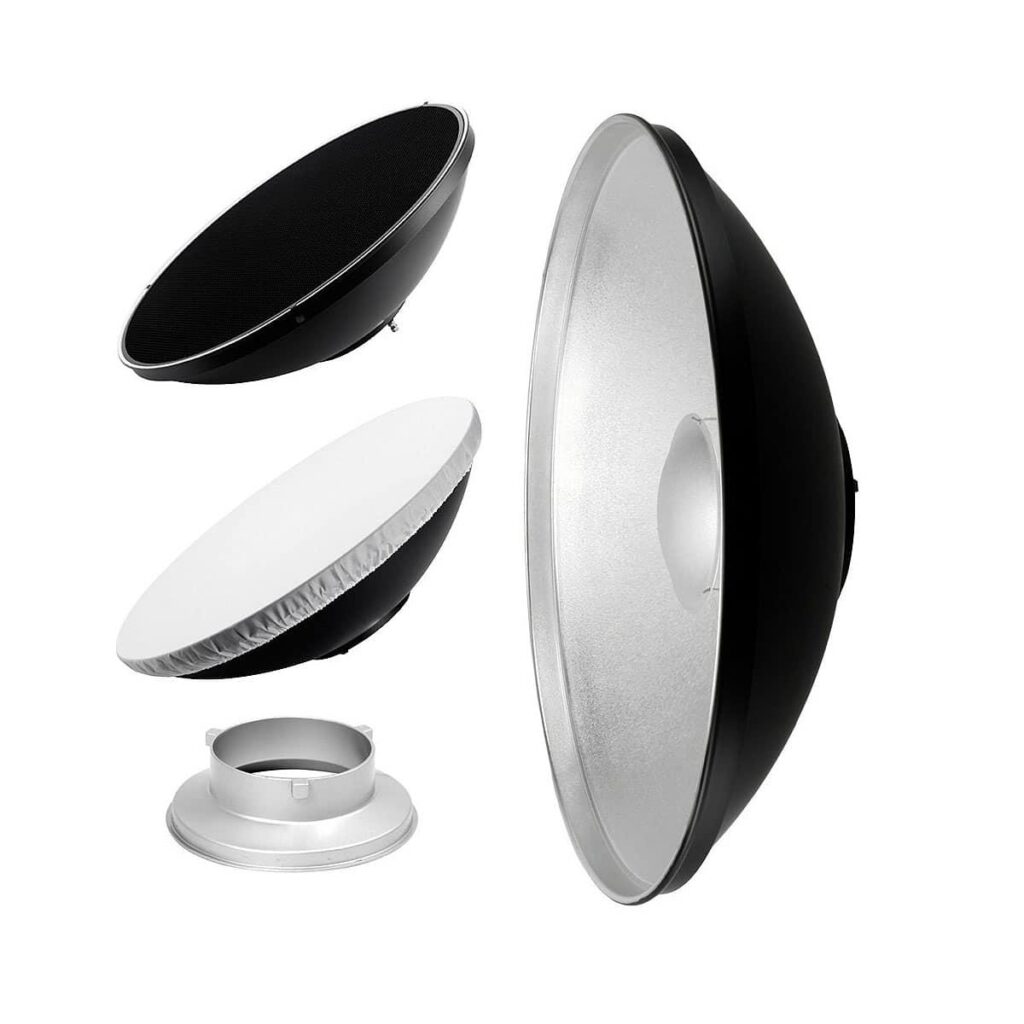 Lencarta Beauty Dish Hopeinen 70cm Lencarta Beauty Dish Hopeinen 70cm