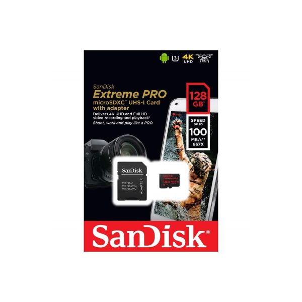Sandisk MicroSDXC Extreme Pro 128GB Rescue Pro Deluxe 100MB/s A1 C10 V30 UHS-I U3