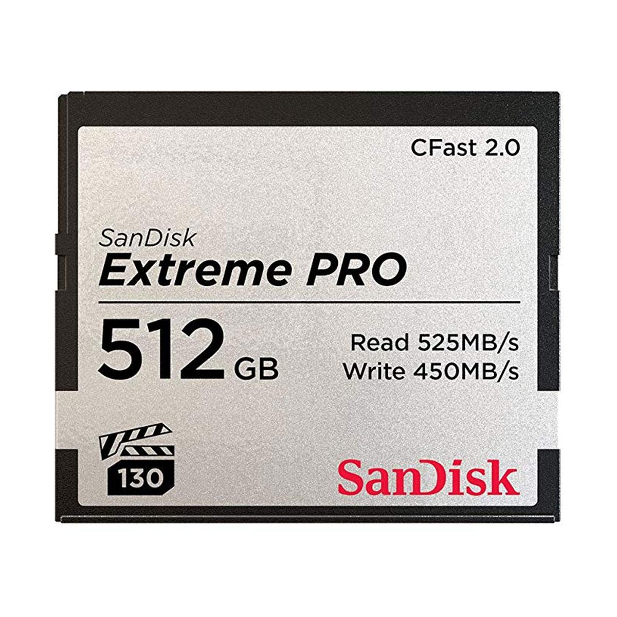 SanDisk CFast 2.0 Extreme Pro 525MB/s VPG130 512GB -muistikortti