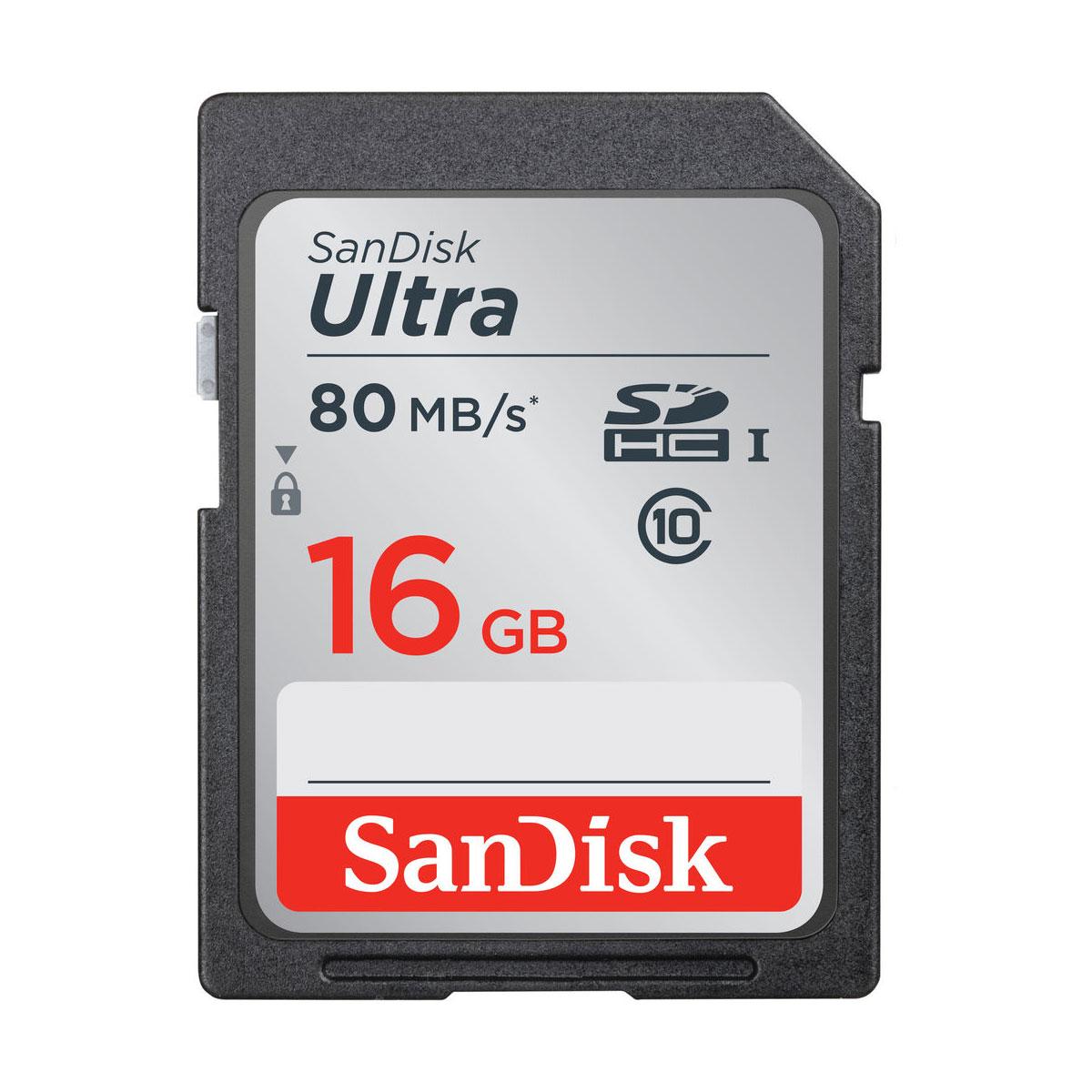 SanDisk Ultra 16GB 80MB/s UHS-I SDHC / SDXC Muistikortti