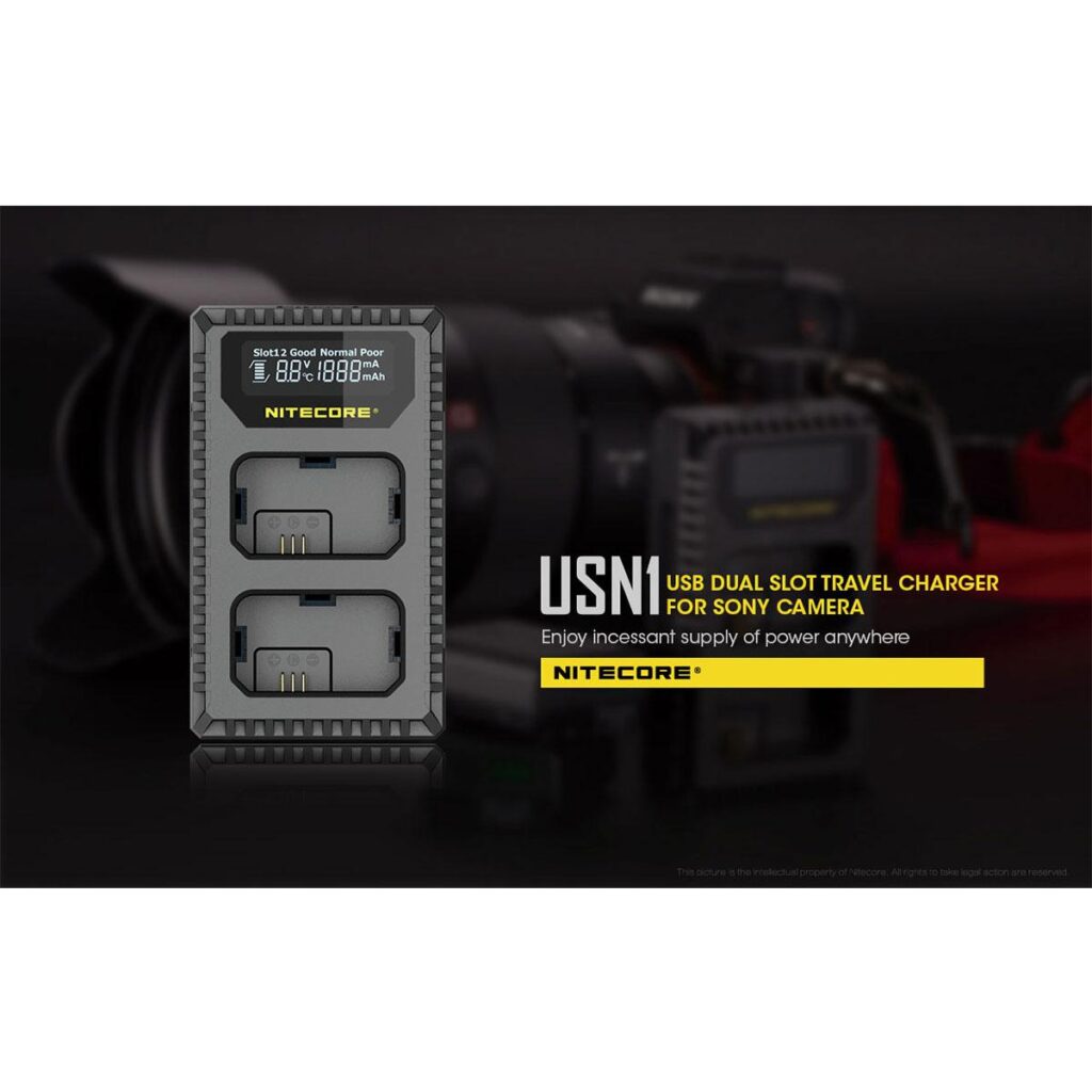 Nitecore USN1 NP-FW50 tuplalaturi Nitecore USN1 NP-FW50 tuplalaturi