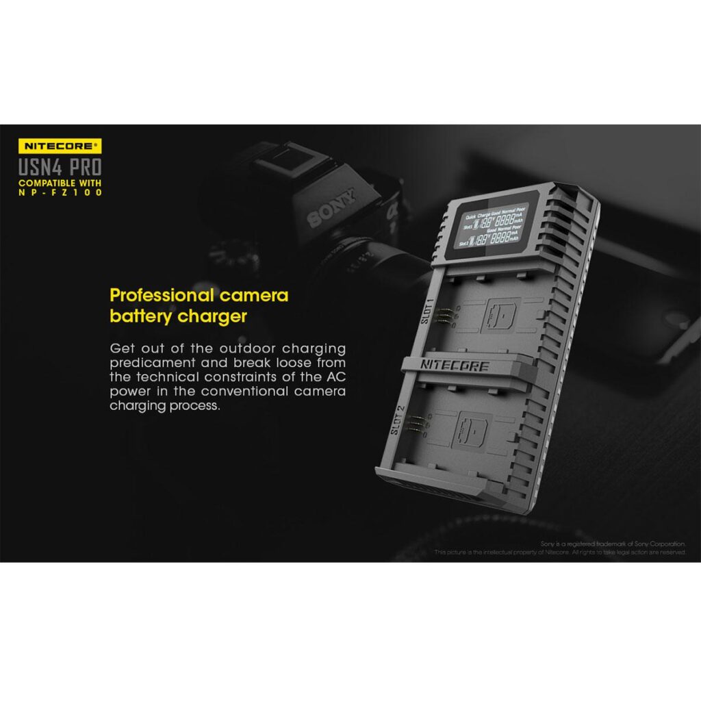 Nitecore USN4 PRO NP-FZ100 tuplalaturi Nitecore USN4 PRO NP-FZ100 tuplalaturi