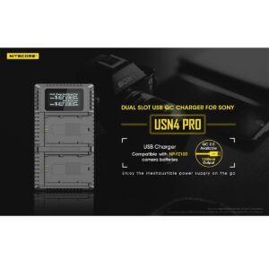 Nitecore USN4 PRO NP-FZ100 tuplalaturi Nitecore USN4 PRO NP-FZ100 tuplalaturi