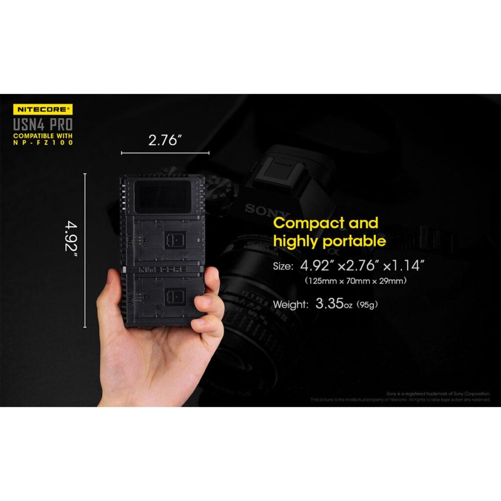 Nitecore USN4 PRO NP-FZ100 tuplalaturi Nitecore USN4 PRO NP-FZ100 tuplalaturi