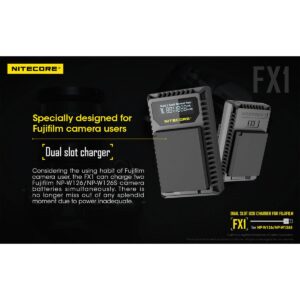 Nitecore FX1 Fujifilm NP-W126 / NP-W126S tuplalaturi