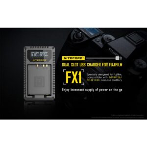 Nitecore FX1 Fujifilm NP-W126 / NP-W126S tuplalaturi
