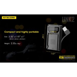 Nitecore UNK2 Nikon EN-EL15 tuplalaturi Nitecore UNK2 Nikon EN-EL15 tuplalaturi