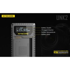 Nitecore UNK2 Nikon EN-EL15 tuplalaturi Nitecore UNK2 Nikon EN-EL15 tuplalaturi