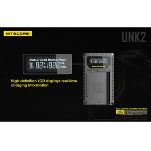 Nitecore UNK2 Nikon EN-EL15 tuplalaturi Nitecore UNK2 Nikon EN-EL15 tuplalaturi