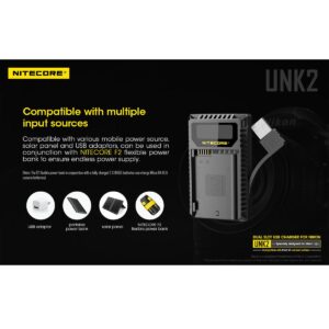 Nitecore UNK2 Nikon EN-EL15 tuplalaturi Nitecore UNK2 Nikon EN-EL15 tuplalaturi