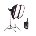 Lencarta Smartflash 4 paketti - 2x Smartflash 4 + 2x 85x85cm softbox
