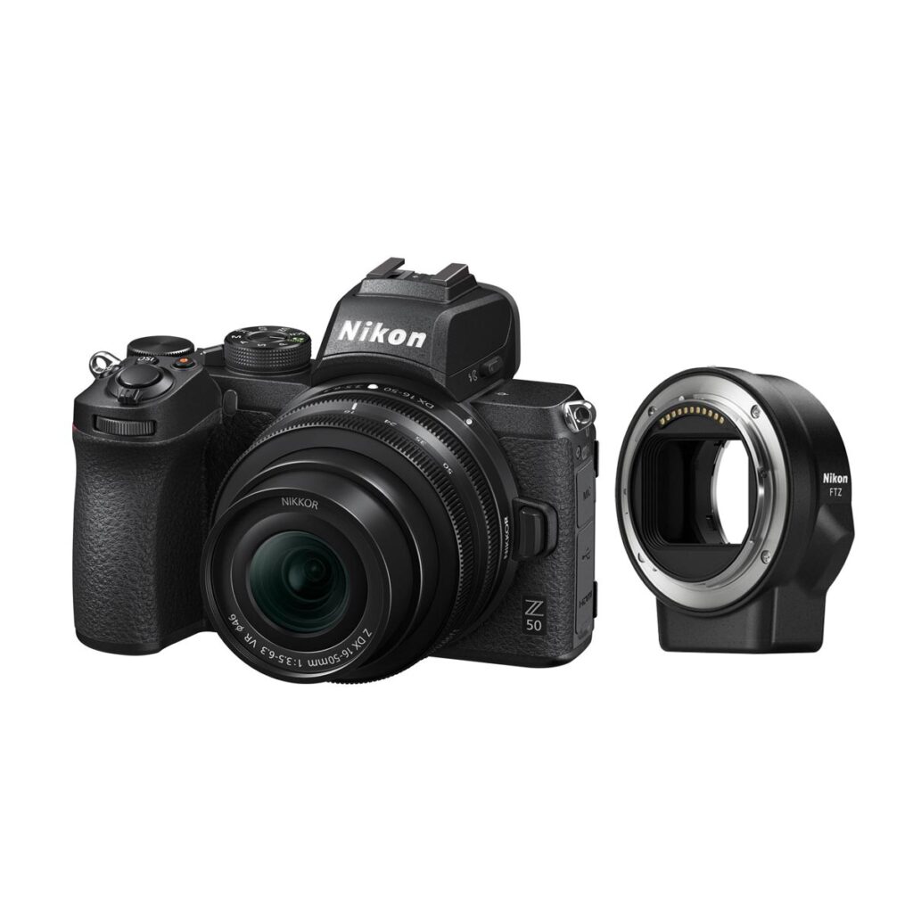 Nikon Z50 + Nikkor Z DX 16-50mm f/3.5-6.3 VR + FTZ adapteri Nikon Z50 + Nikkor Z DX 16-50mm f/3.5-6.3 VR + FTZ adapteri