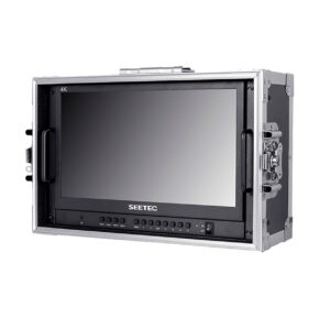 Seetec_Atem156_4K_HDMI_15_6_Video_Monitor_with_Flight_Case_001 Feelworld F5 PRO V4 6" -monitori toimitetaan kestävässä lentokotelossa, jossa on metalliset reunat, sivukahvat, ohjauspainikkeet näytön alapuolella sekä raskaat salvat ja vahvistetut suojakulmat.