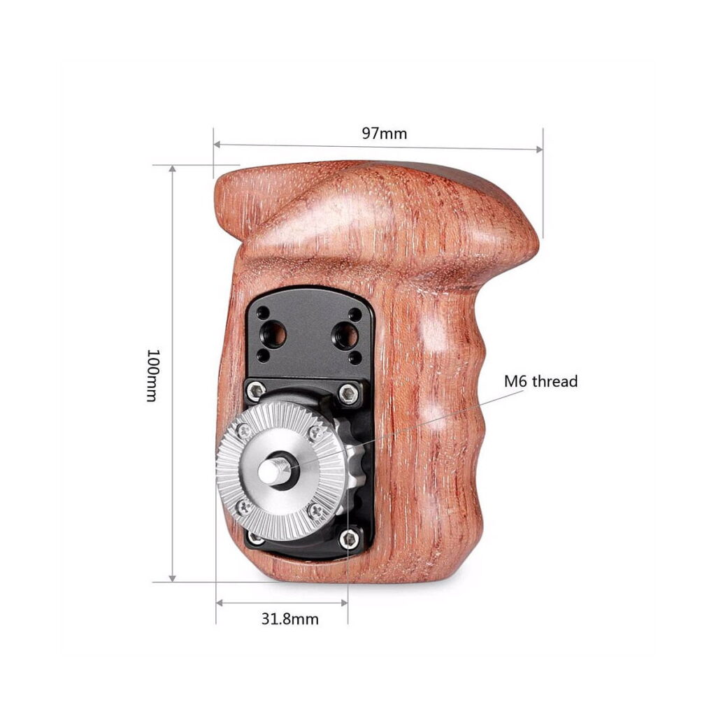 SmallRig Left Side Wooden Grip with Arri Rosette 1891 SmallRig Left Side Wooden Grip with Arri Rosette 1891