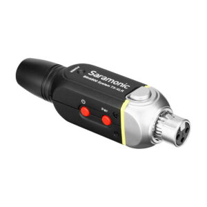 Saramonic_Blink_800_B2_5_8GHz_Wireless_XLR_System_005 Saramonic Blink 500 Pro B2 -langaton audiolähetin, jossa on XLR-liitin, musta ja hopeinen runko, punaiset Pair- ja Mute-painikkeet, Saramonic-logo päällä - yhteensopiva Blink 500 B1 -järjestelmän kanssa.