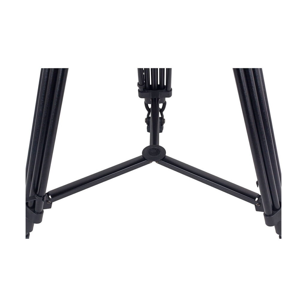 Sirui_SH-25_Video_Tripod_006 Sirui SH-25 -videostatiivin jalkojen ja keskipalkin lähikuva valkoista taustaa vasten.