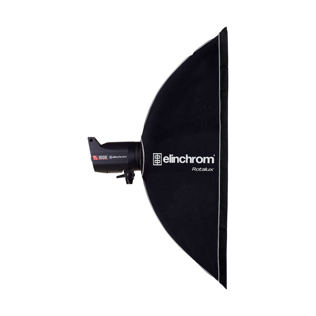 Elinchrom_Rotalux_Squarebox_100cm_002 Elinchrom Rotalux Squarebox 100cm, a professional studio strobe luminaire with a large square softbox, visible from the side against a white background.
