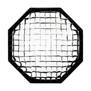 Profoto_OFC_Softgrid_3inch_Octa_001 Profoto OCF 50° Softgrid for 3' Octa - mustan kahdeksankulmaisen ruudukon ylhäältä katsottuna, jossa on verkkoneliöitä, jotka auttavat ohjaamaan valon suuntaa valokuvauksessa.