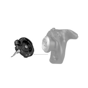 SmallRig_Handgrip_Rosette_Adapter_for_Sony_FX6_3403_003 In the faded picture of the SmallRig 3403 Handgrip Rosette Adapter for Sony FX6, the adapter is detached to the side, and the arrow shows where it attaches to the main controller.