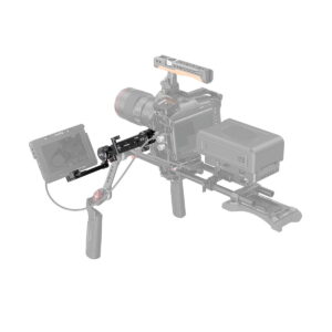 SmallRig_3507_Adjustable_EVF_Mount_with_NATO_Clamp_001 Professional camera rig with SmallRig 3507 Adjustable EVF Mount with NATO Clamp, which is attached to the monitor and extends outside the rig for flexible positioning.