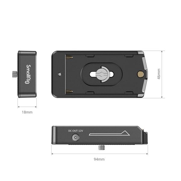 SmallRig 3095 NP-F Battery Adapter Plate Lite with NP-FZ100 Dummy Battery Lisävirta ratkaisut 9