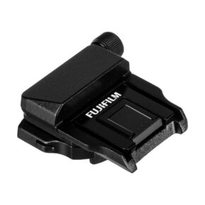 Fujifilm_EVF-TL1_EVF_Tilt_Adapter_001 The Fujifilm EVF-TL1 EVF Tilt Adapter is a black camera accessory with a metal bracket and clamping knob, shown on a white background. "FUJIFILM" is printed in white on the top surface.