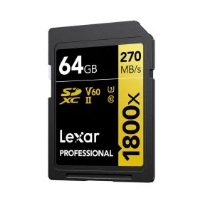 Lexar Pro 1800x SDXC U3 (V60) UHS-II R270/W180 64GB 2-pack Kameratarvikkeet 2