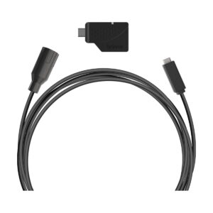 Brinno_AFB1000_Camera_Extender_Kit_for_BCC2000_001 The Brinno AFB1000 Camera Extender Kit for BCC2000 includes a black USB-C cable with a barrel connector on one end and a USB-C plug on the other, and a compact black adapter marked "brinno".