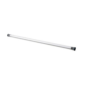 NANLITE_Waterproof_Tube_for_PavoTube_II_30X_002 NANLITE Waterproof Tube for PavoTube II 30X on kirkas, lieriömäinen putki, jossa on mustat päätykorkit ja joka näkyy valkoisella pohjalla.