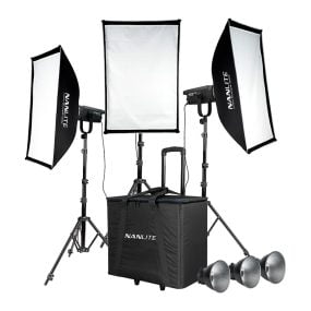 Nanlite FS-150 LED 3 Valon Kitti Jalustoilla LED valot kuvaamiseen ja videoihin
