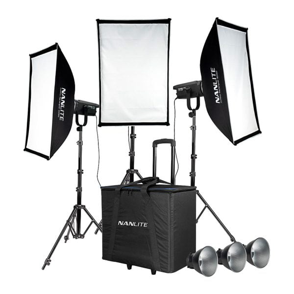 NANLITE FS-150 LED 3 Valon Kitti Jalustoilla LED valot kuvaamiseen ja videoihin 3