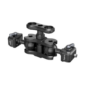 SmallRig_3515_Articulating_Arm_with_Dual_Ballheads_Talon_Mini_001 The SmallRig 3515 Articulated Mount with Two Ball Ends Talon Mini is a black adjustable camera mount with two ball ends, tension knobs on both ends and a multi-hole mounting plate for versatile positioning.
