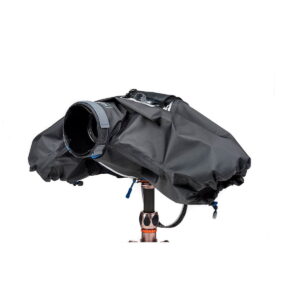 Think_Tank_Photo_Hydrophobia_D_24-70_V3_003 The Think Tank Hydrophobia D 24-70 V3 is a black rain cover that protects your tripod-mounted camera and lens, shielding your equipment from water and dust while keeping the lens open for shooting.