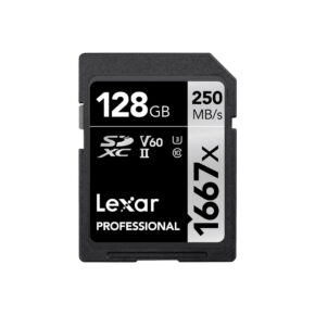 Lexar-Pro-1667x-128gb-v60-USH-II Lexar Pro 1667x U3 V60 UHS-II R250/W120 128GB memory card