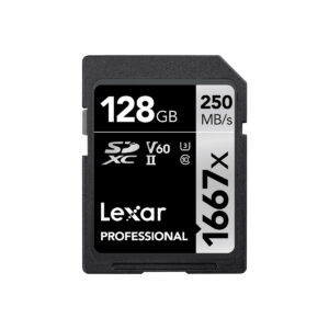 Lexar Pro 1667x U3 V60 UHS-II R250/W120 128GB -muistikortti