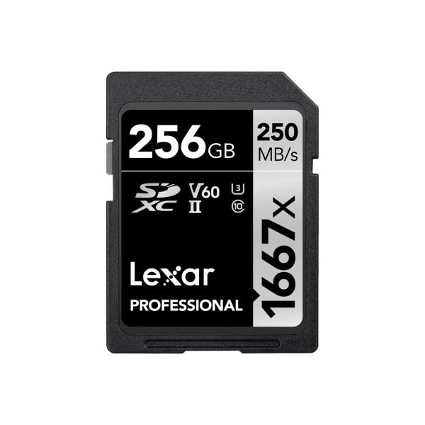 Lexar Pro 1667x U3 V60 UHS-II R250/W120 256GB Kameratarvikkeet 3