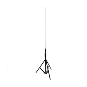 NANLITE_PavoTube_T8-7X_1_kit_004 NANLITE PavoTube T8-7X 1 package, a tall white vertical LED tube, mounted on a black stand against a white background.