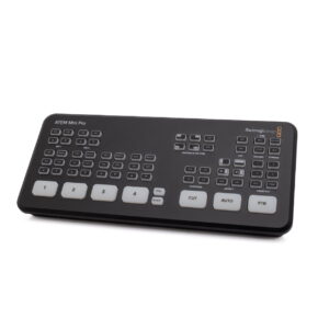 Atem mini pro RodeCaster Pro (Kunto K5, Takuu 6kk) - Käytetty äänimikseri, jossa on useita merkittyjä ohjauspainikkeita, kuvassa valkoisella pohjalla.