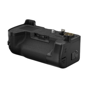 Fujifilm_FT-XH_000 The Fujifilm FT-XH - Communication Battery Grip is a black camera battery grip with a textured grip, metal connectors, tripod mount and multiple control switches on the side.