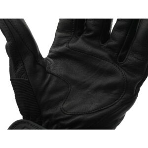 Kupo-KH-55MB-2 Kupo KH-55MB Ku-Hand Grip Gloves Goatskin - Medium - käsineiden kämmenpuoli näkyy lähikuvassa, jossa korostuvat yksityiskohtaiset tikkaukset ja kuvioitu materiaali. Käsine on hieman auki, mikä osoittaa sen istuvuuden ja käsityötaidon.