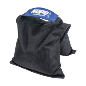 Kupo KSF-15 Shot Bag (6,9 kg) on musta hiekkasäkki, jossa on sininen kahva ja joka on ihanteellinen valokuvaus- tai filmivälineiden vakauttamiseen.