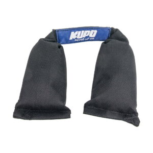 Kupo-KSW-05 The Kupo KSF-15 Shot Bag (6.9 kg) is a black saddlebag-shaped sandbag with the blue "Kupo Never Let Go" label, designed to stabilize photographic or film equipment.