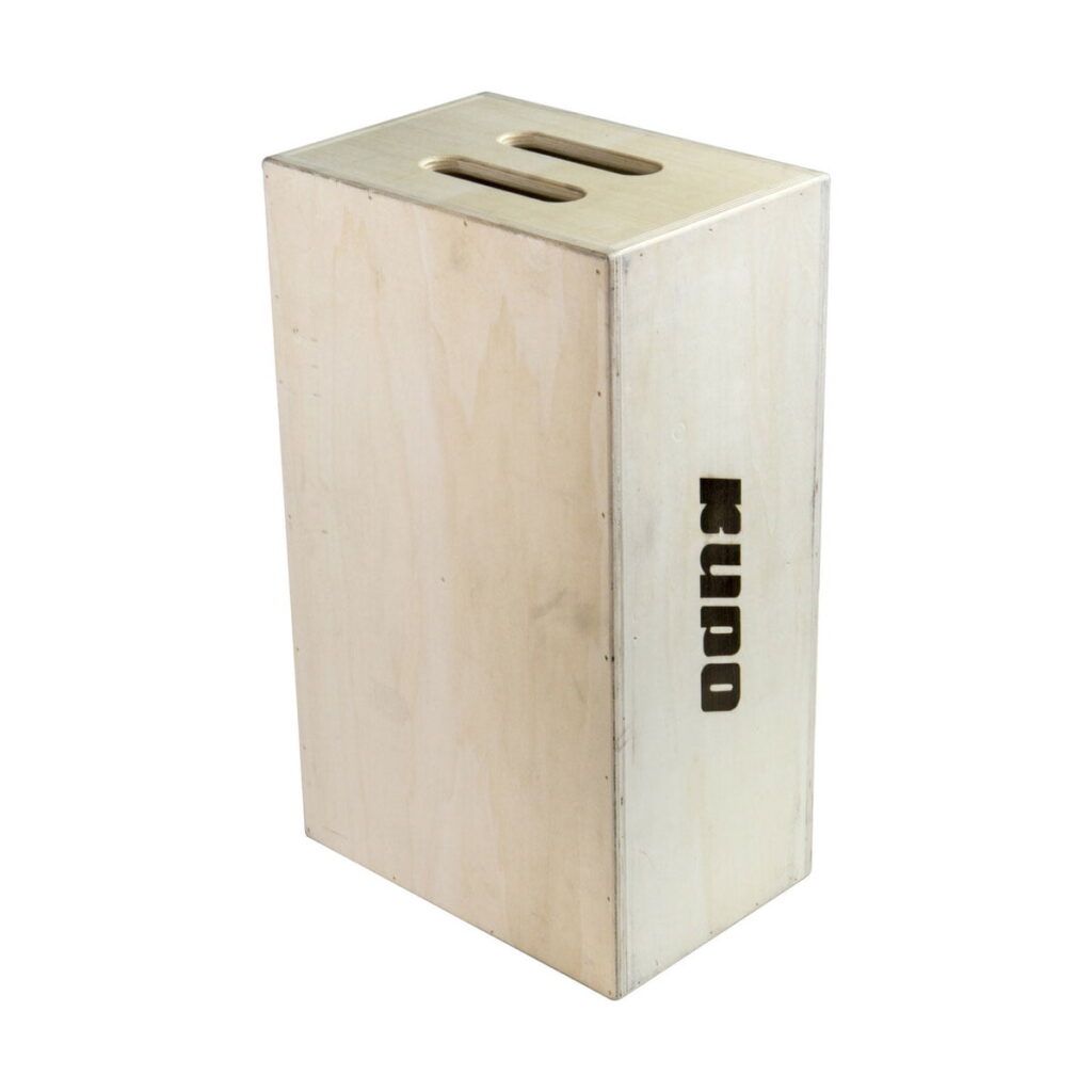 Coupo-apple-box-full-2 Kupo KAB-008 Apple Box - Full is a rectangular wooden box with two handle openings at the top and "KUPO" cut into one side, shown upright against a white background.